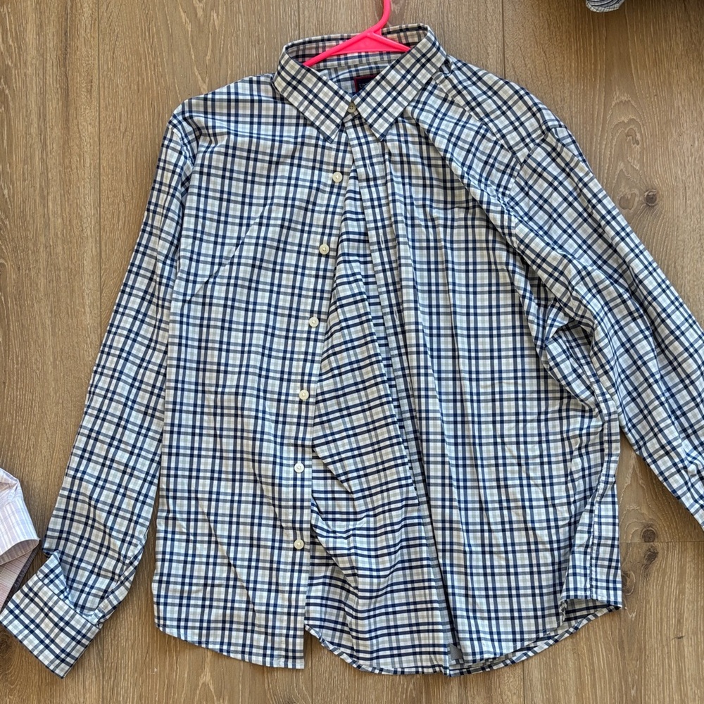 UNTUCKit Navy and Cream Plaid Shirt